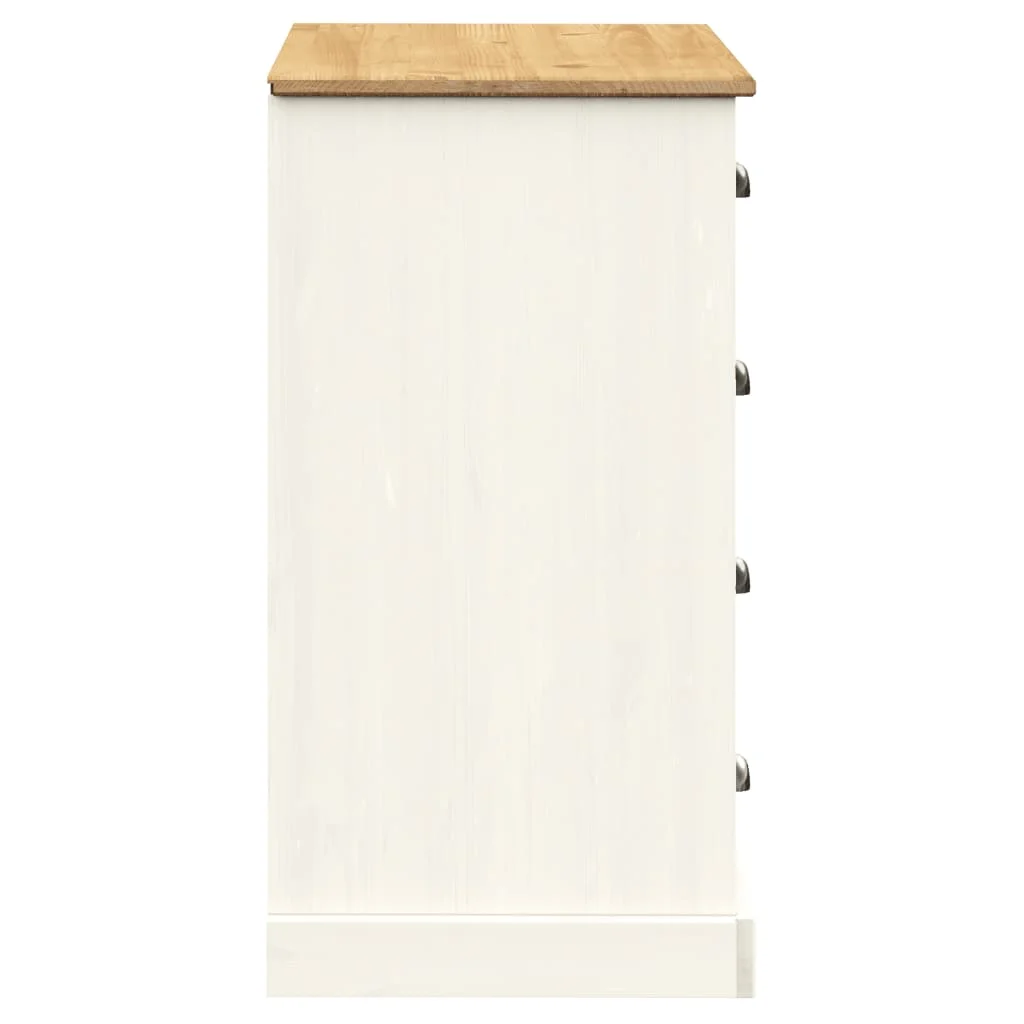 vidaXL Buffet avec tiroirs VIGO 113x40x75 cm blanc bois massif de pin