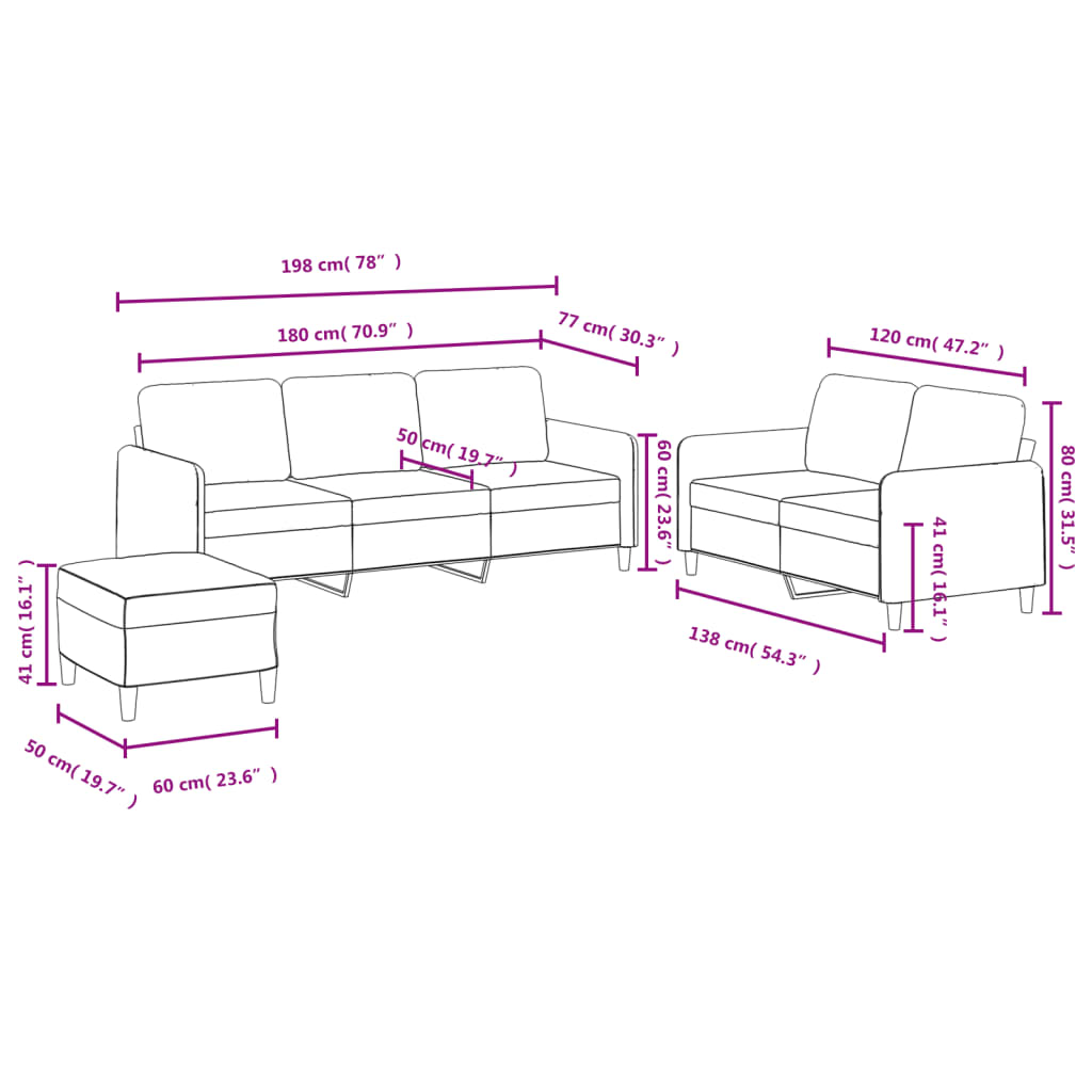 vidaXL Ensemble de canapés 3 pcs jaune velours