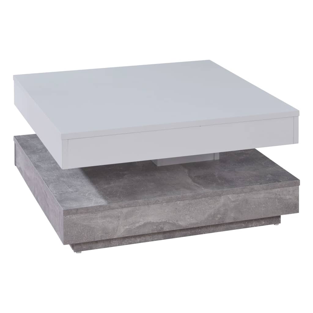 Trendteam Table basse Universal CT-119 Gris béton et blanc
