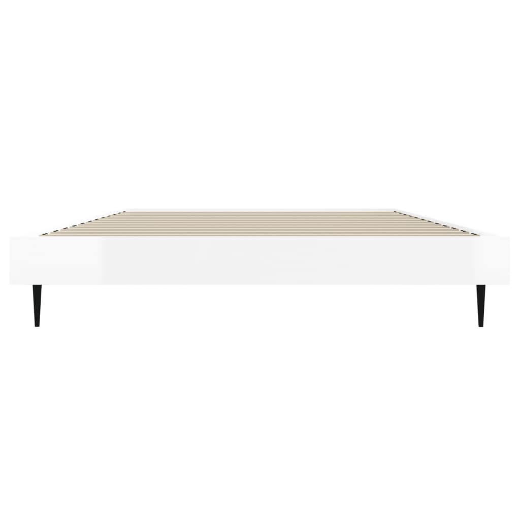 vidaXL Cadre de lit sans matelas blanc brillant 100x200 cm