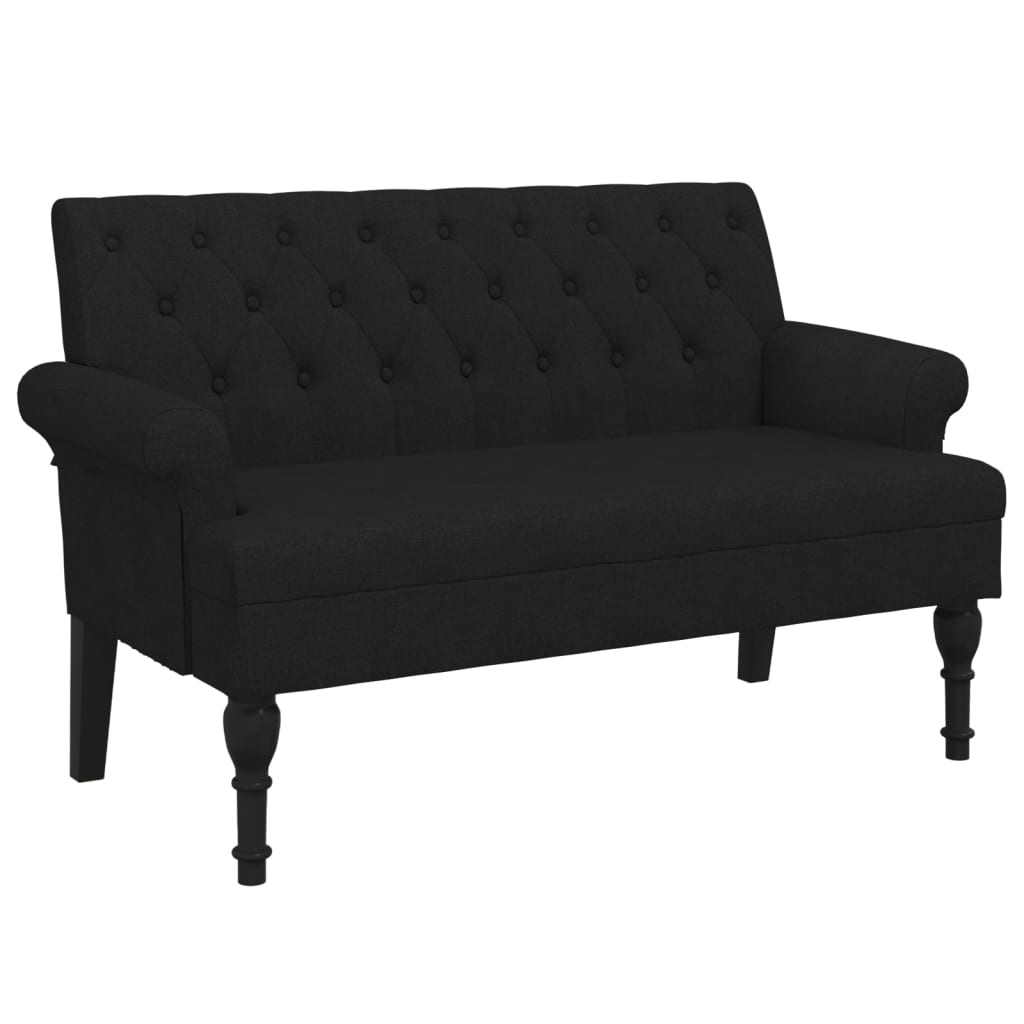 vidaXL Banc avec dossier noir 120x62x75,5 cm tissu