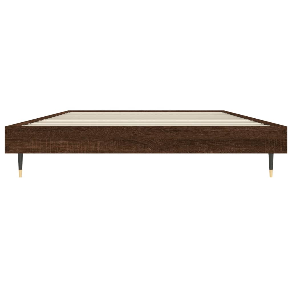 vidaXL Cadre de lit sans matelas chêne marron 90x200cm bois ingénierie