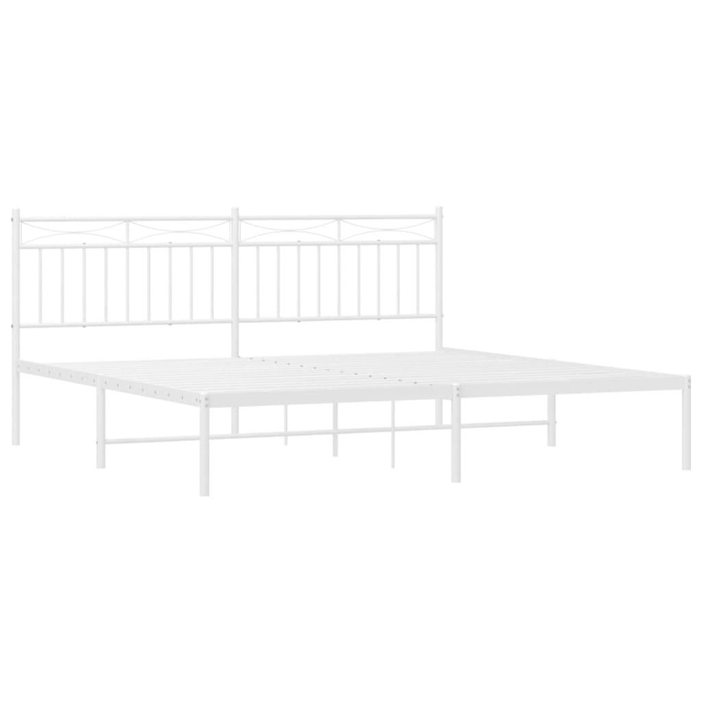 vidaXL Cadre de lit métal sans matelas et tête de lit blanc 183x213 cm