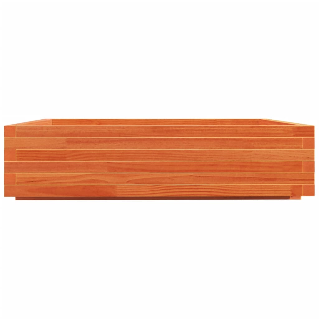 vidaXL Jardinière cire marron 100x100x26,5 cm bois de pin massif