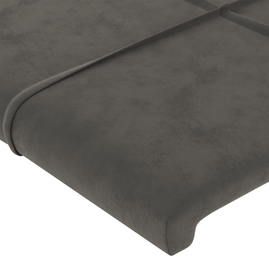 vidaXL Tête de lit avec oreilles Gris foncé 183x23x118/128 cm Velours