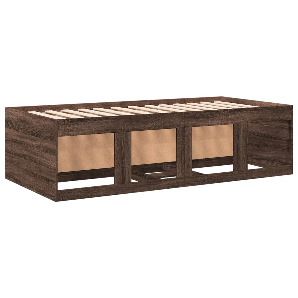 vidaXL Lit de jour avec tiroirs sans matelas chêne marron 90x190 cm