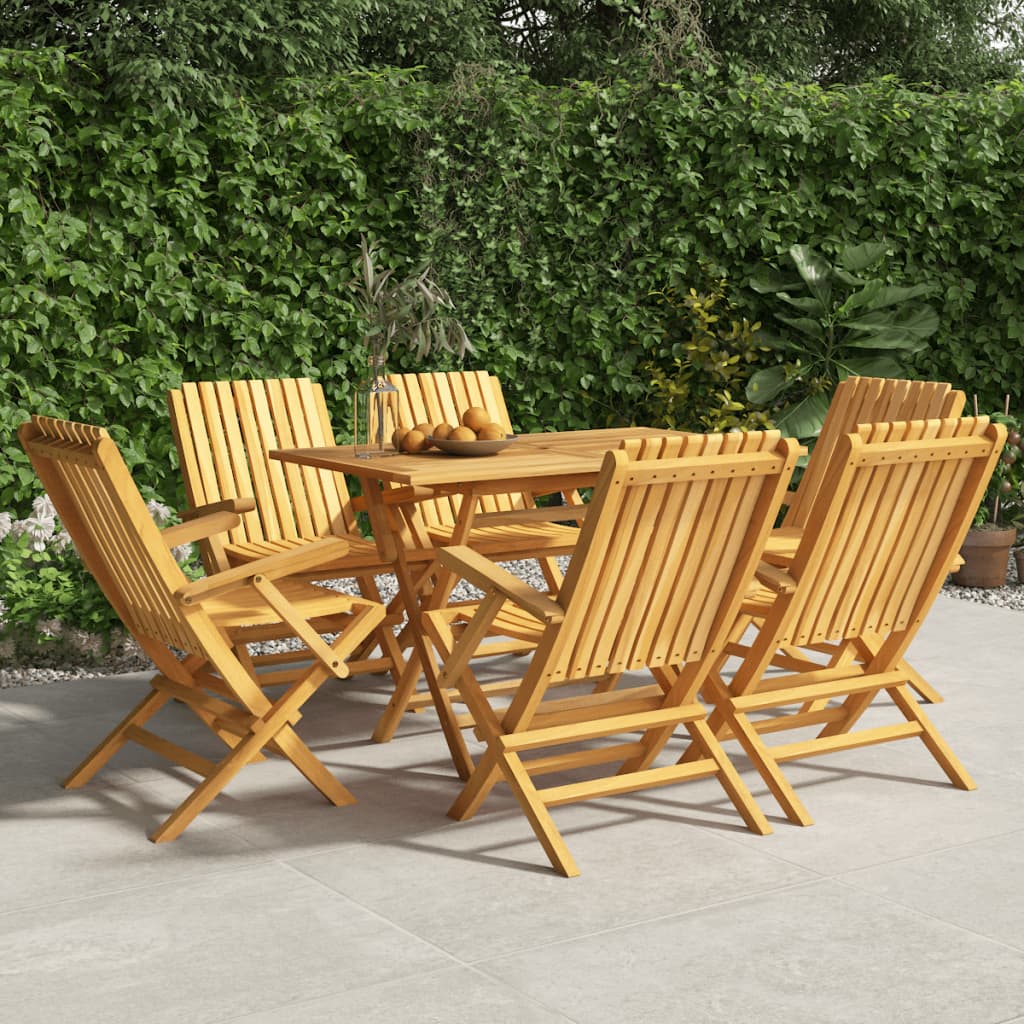 vidaXL Chaises de jardin pliantes lot de 6 61x67x90cm bois massif teck