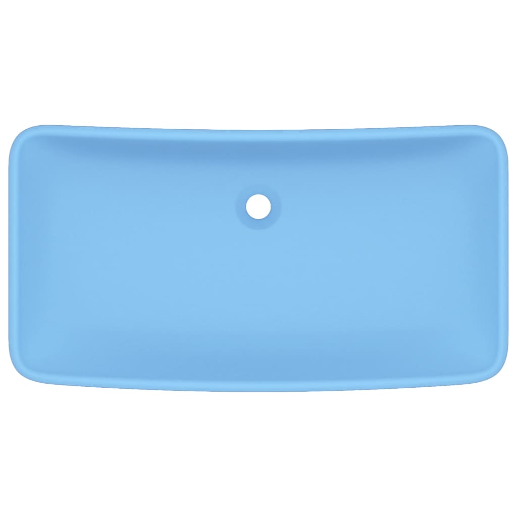 vidaXL Lavabo de luxe rectangulaire Bleu clair mat 71x38 cm Céramique