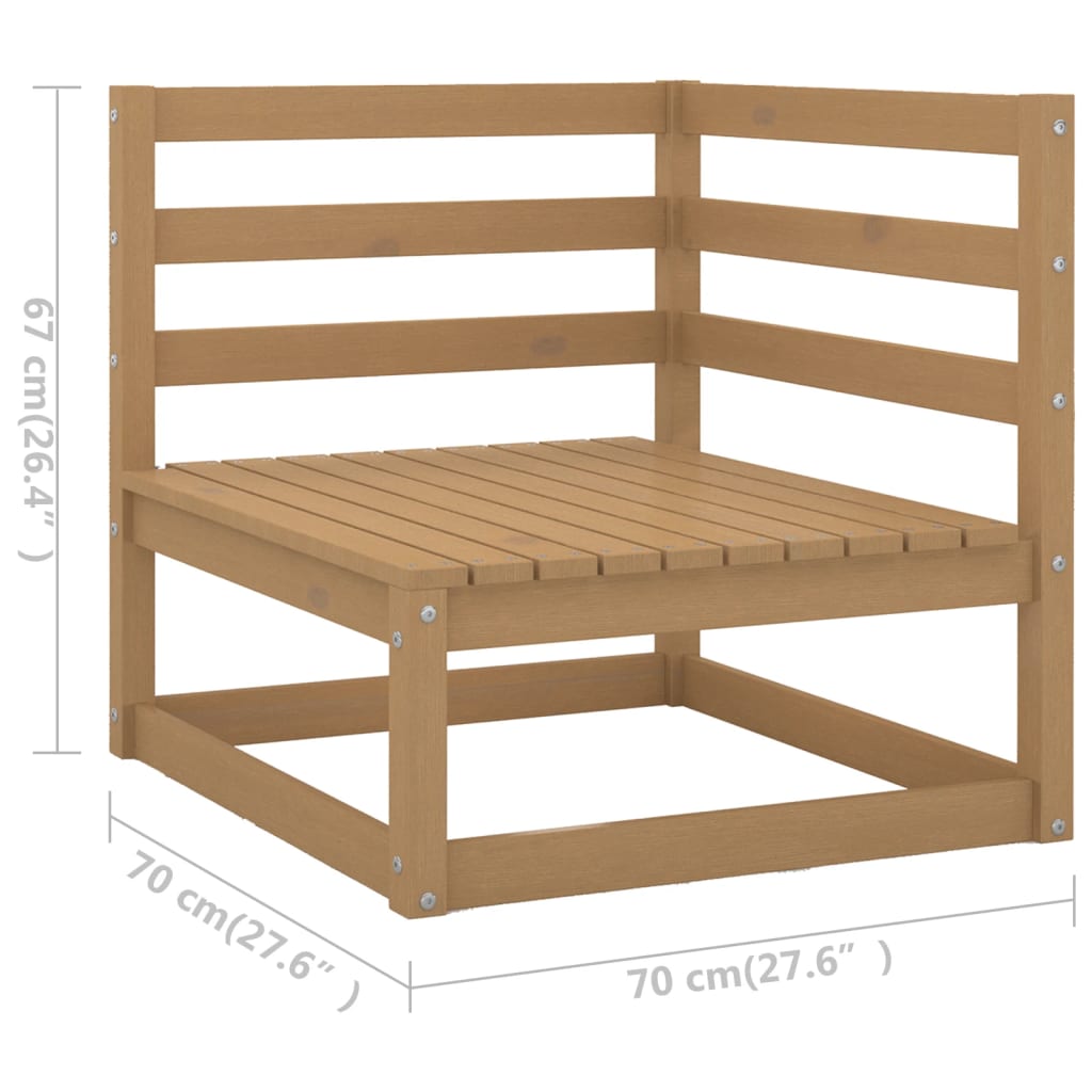 vidaXL Salon de jardin 7 pcs avec coussins Marron miel Bois de pin