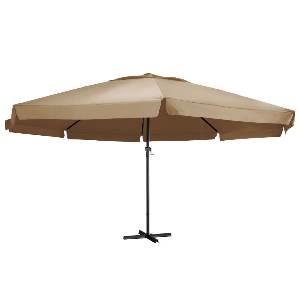 vidaXL Parasol de jardin avec mât en aluminium 600 cm taupe