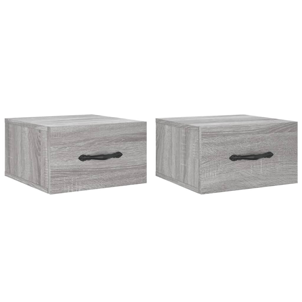 vidaXL Tables de chevet murales 2 pcs sonoma gris 35x35x20 cm