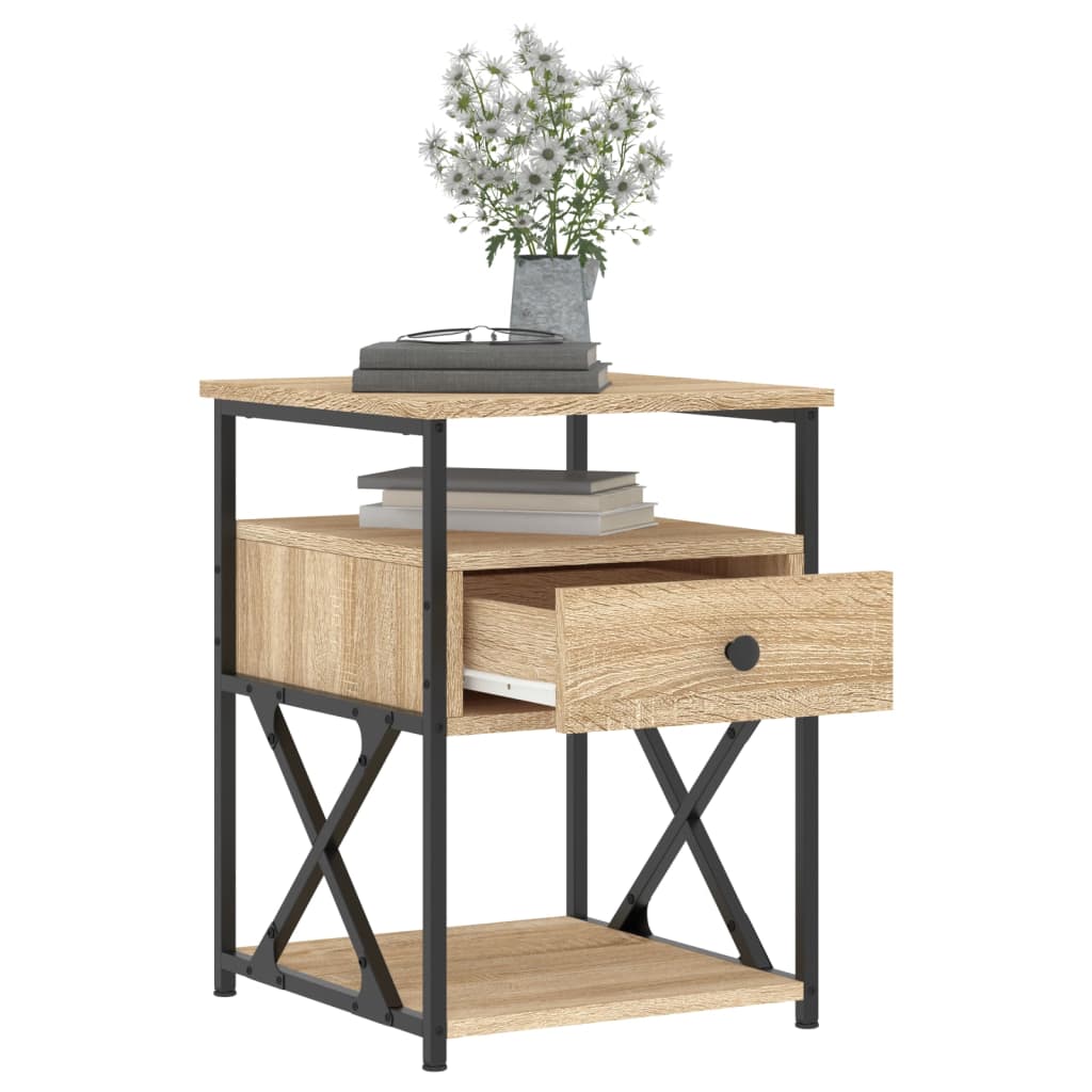 vidaXL Tables de chevet 2 pcs chêne sonoma 40x42x55 cm bois ingénierie