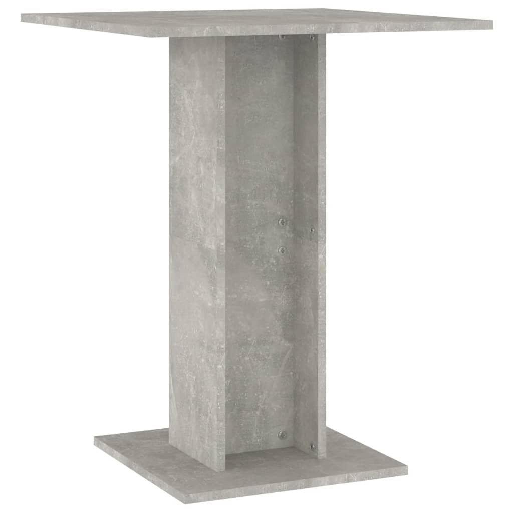 vidaXL Table de bistro Gris béton 60x60x75 cm Bois d'ingénierie
