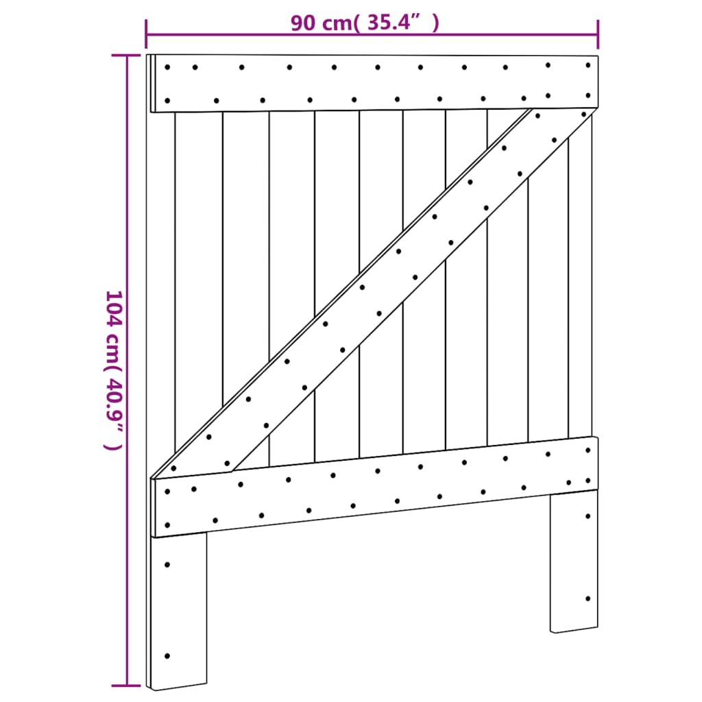 vidaXL Tête de lit 90x104 cm bois massif de pin