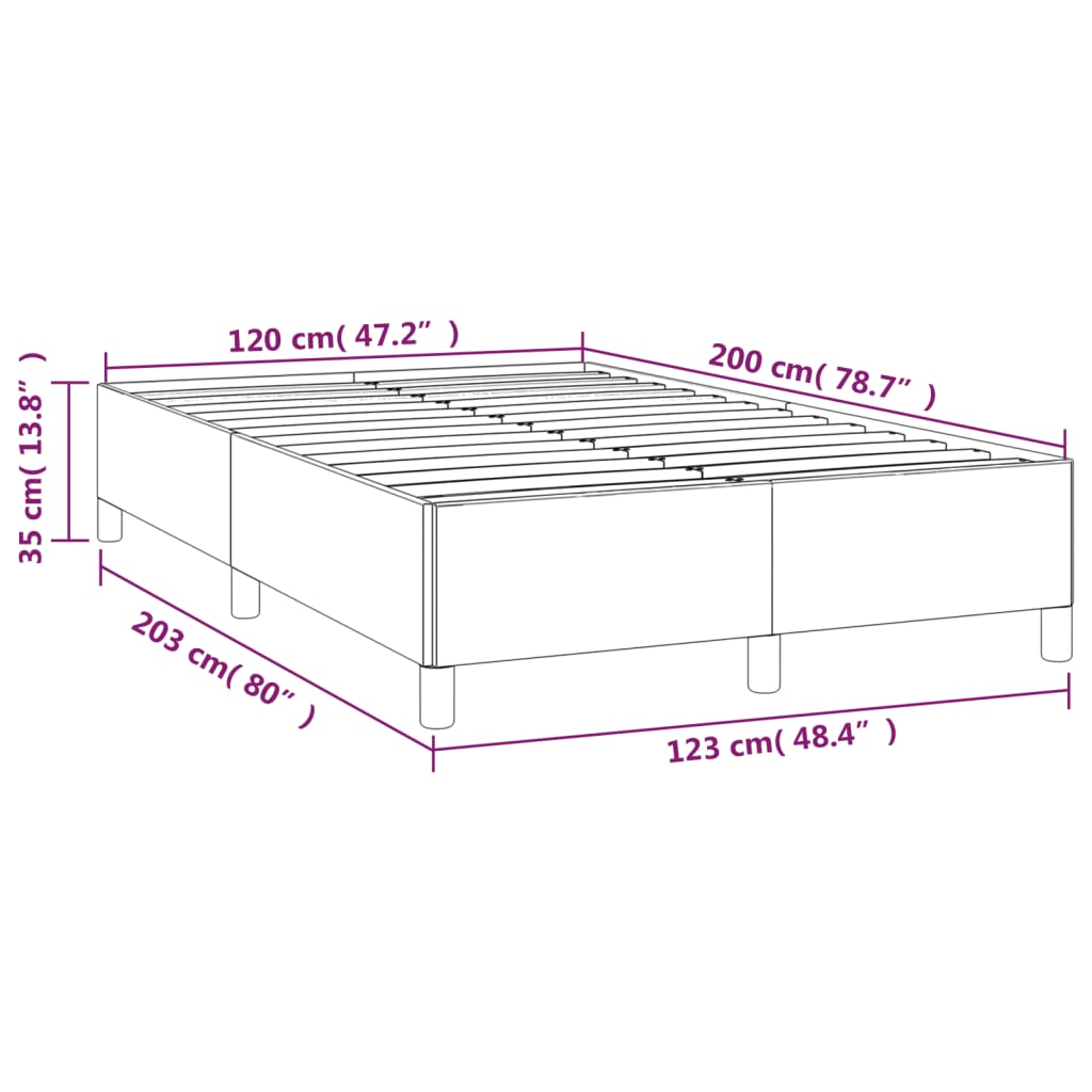 vidaXL Cadre de lit sans matelas gris clair 120x200 cm velours