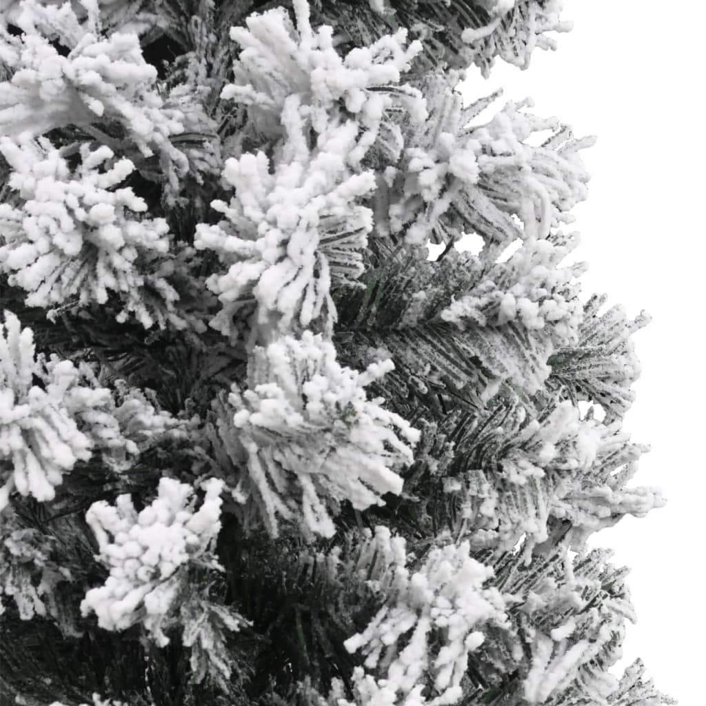 vidaXL Sapin de Noël artificiel mince flocon de neige vert 240 cm PVC
