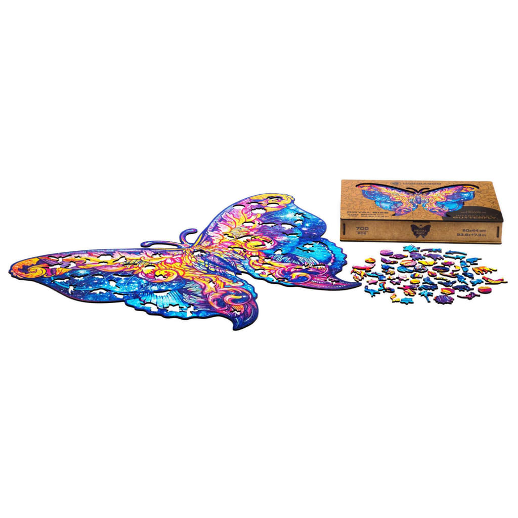 UNIDRAGON Puzzle en bois 700 pcs Intergalaxy Butterfly 60x44 cm