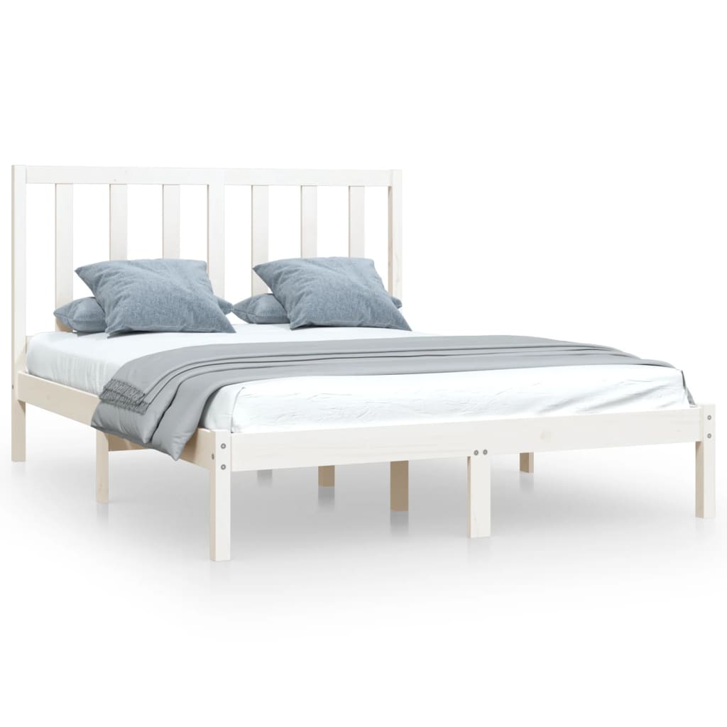 vidaXL Cadre de lit sans matelas blanc bois de pin massif 120x190 cm