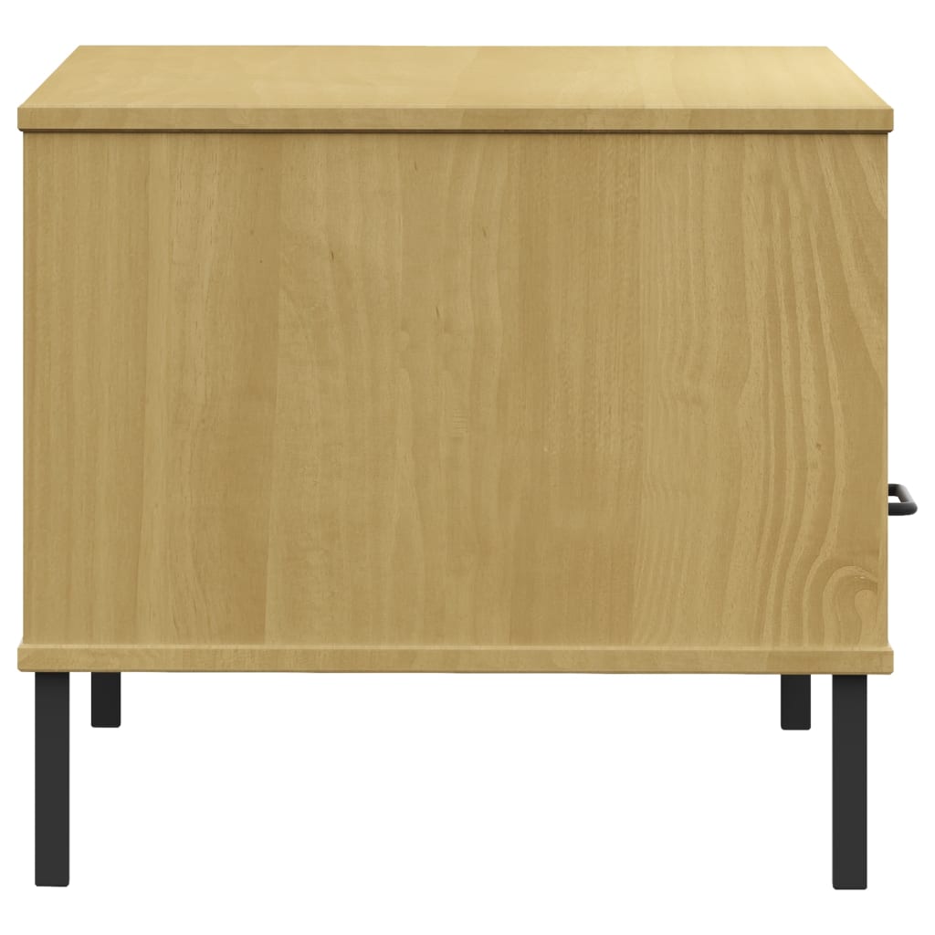 vidaXL Table basse avec pieds en métal Marron 85x50x45 cm Bois OSLO