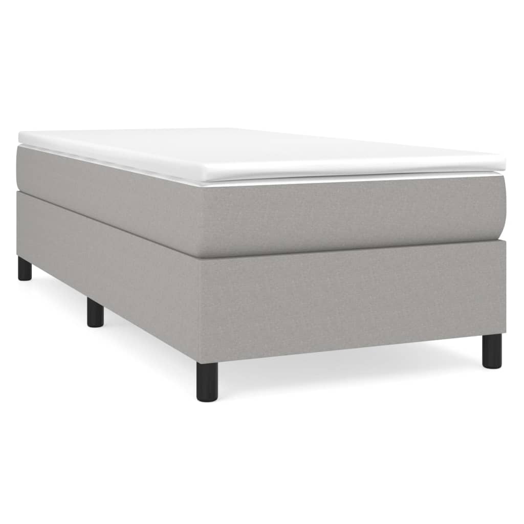 vidaXL Sommier à lattes de lit avec matelas Gris clair 90x200 cm Tissu