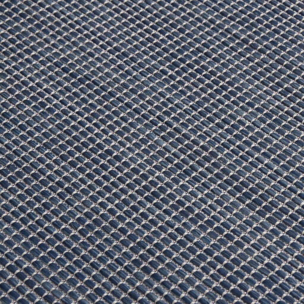 vidaXL Tapis à tissage plat d'extérieur 120x170 cm Bleu