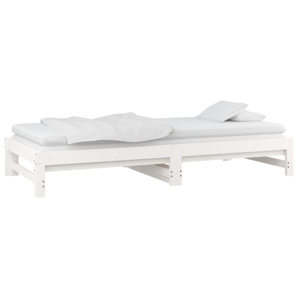 vidaXL Lit coulissant sans matelas blanc 2x(90x200) cm