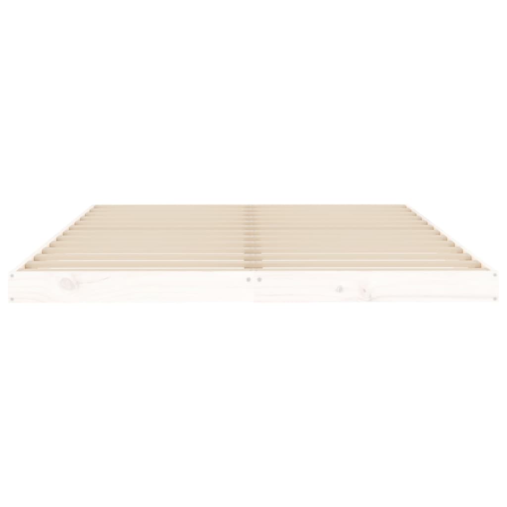 vidaXL Cadre de lit blanc 140x190 cm bois de pin massif