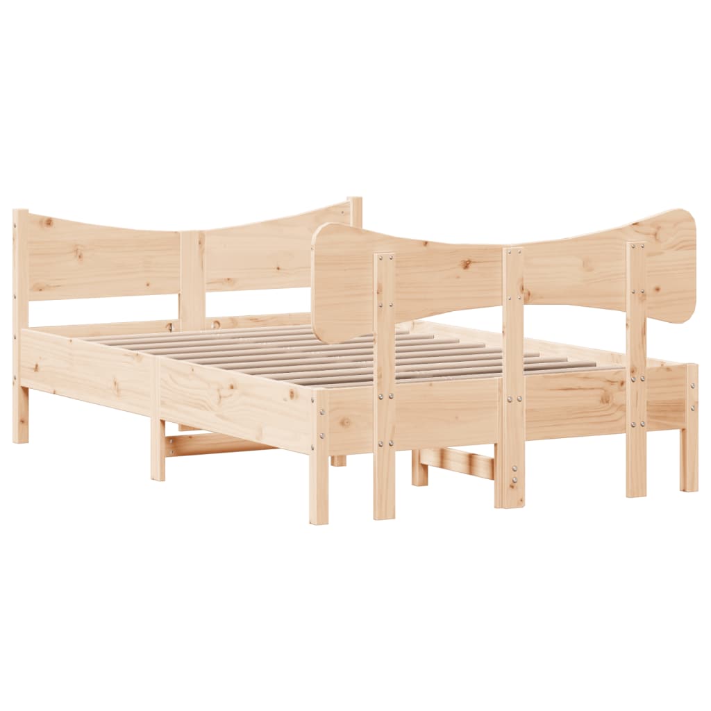 vidaXL Cadre de lit avec tête de lit 120x190 cm bois de pin massif