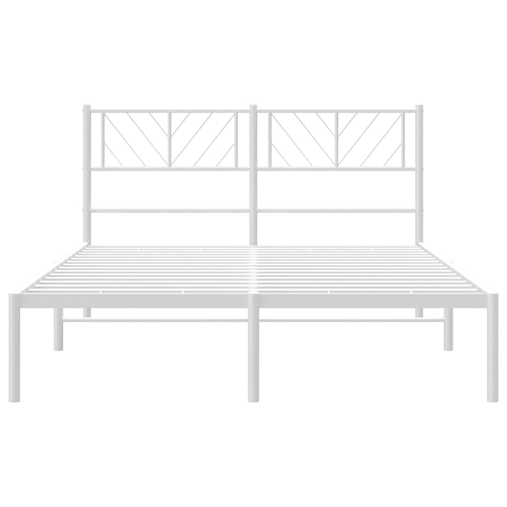 vidaXL Cadre de lit métal sans matelas et tête de lit blanc 140x200 cm