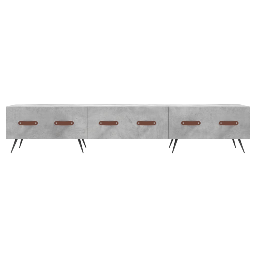 vidaXL Meuble TV gris béton 150x36x30 cm bois d'ingénierie