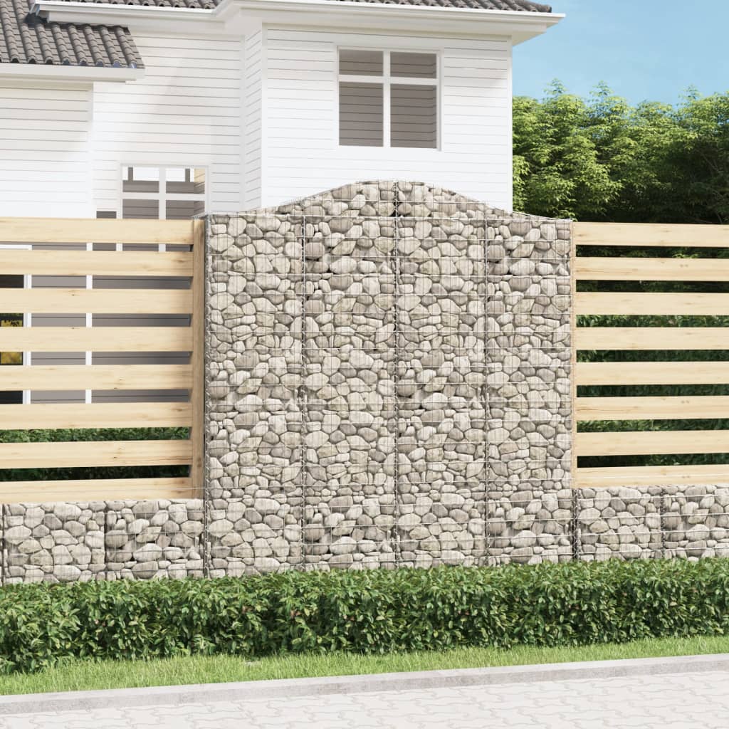 vidaXL Paniers à gabions arqués 6 pcs 200x50x220/240 cm Fer galvanisé