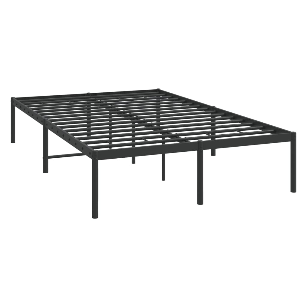 vidaXL Cadre de lit métal sans matelas noir 120x190 cm