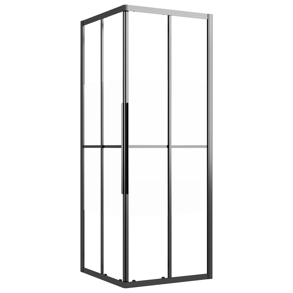 vidaXL Cabine de douche ESG semi-dépoli 80x80x180 cm Noir