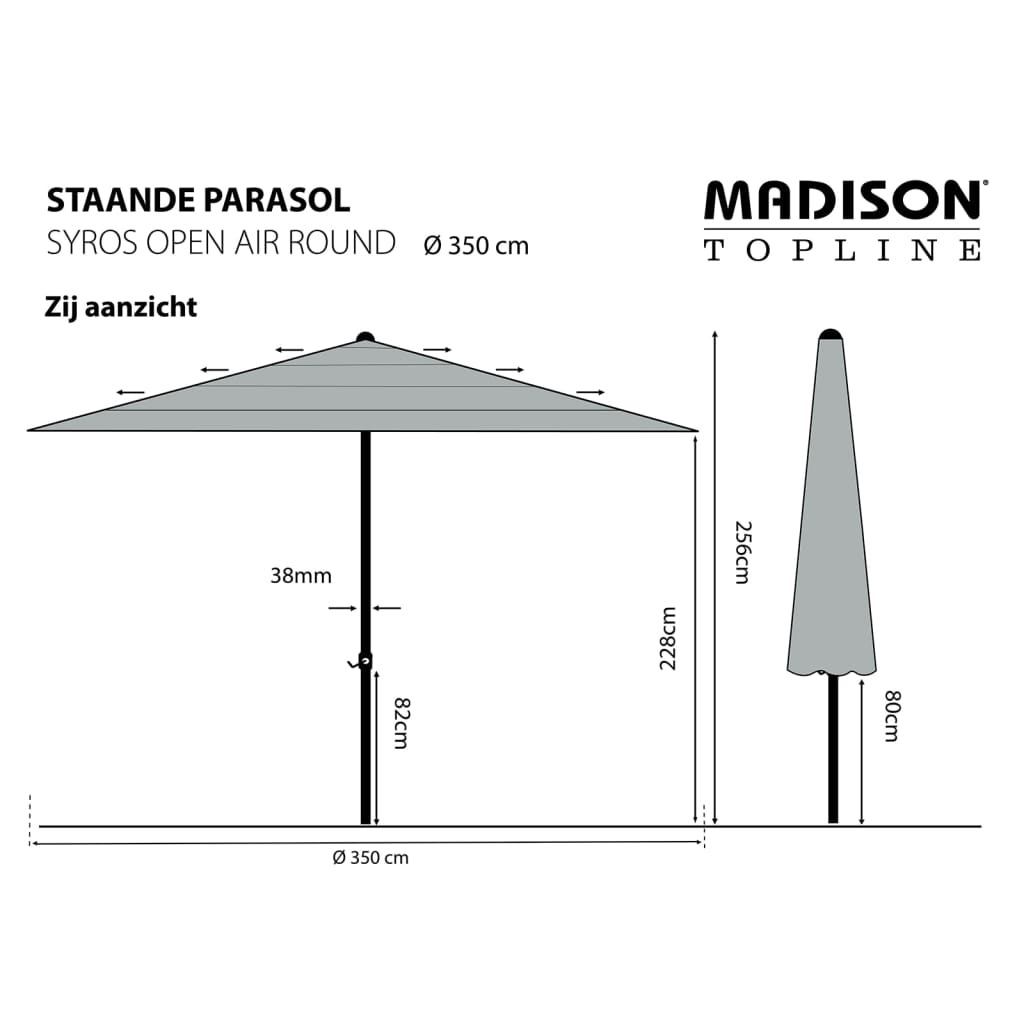 Madison Parasol Syros 350 cm structure ouverte Écru Rond