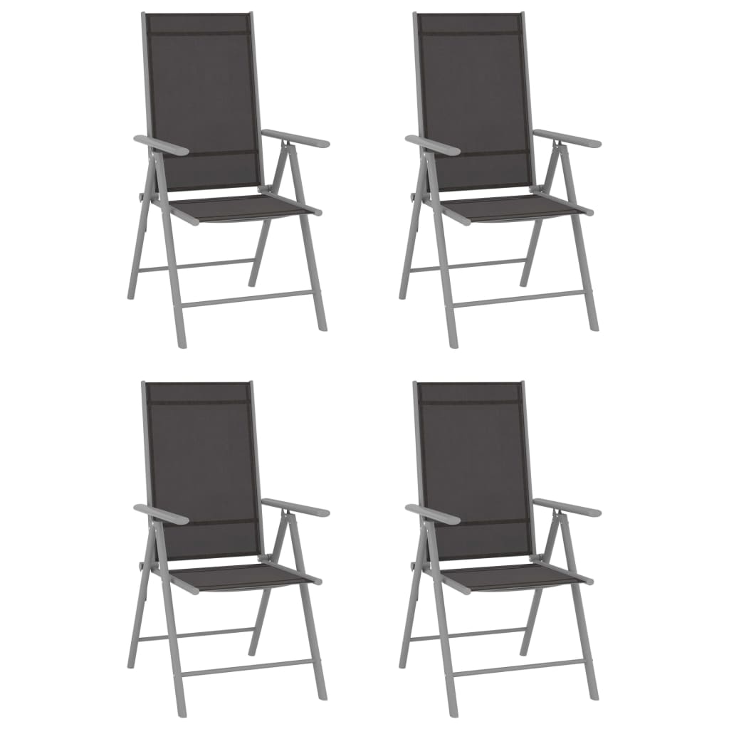 vidaXL Ensemble à dîner de jardin 5 pcs Aluminium et textilène Argenté