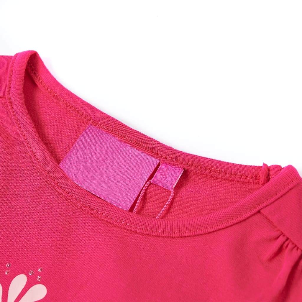 T-shirt enfants à manches longues rose vif 104