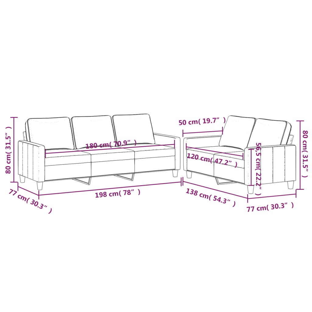 vidaXL Ensemble de canapés 2 pcs avec coussins Jaune Velours