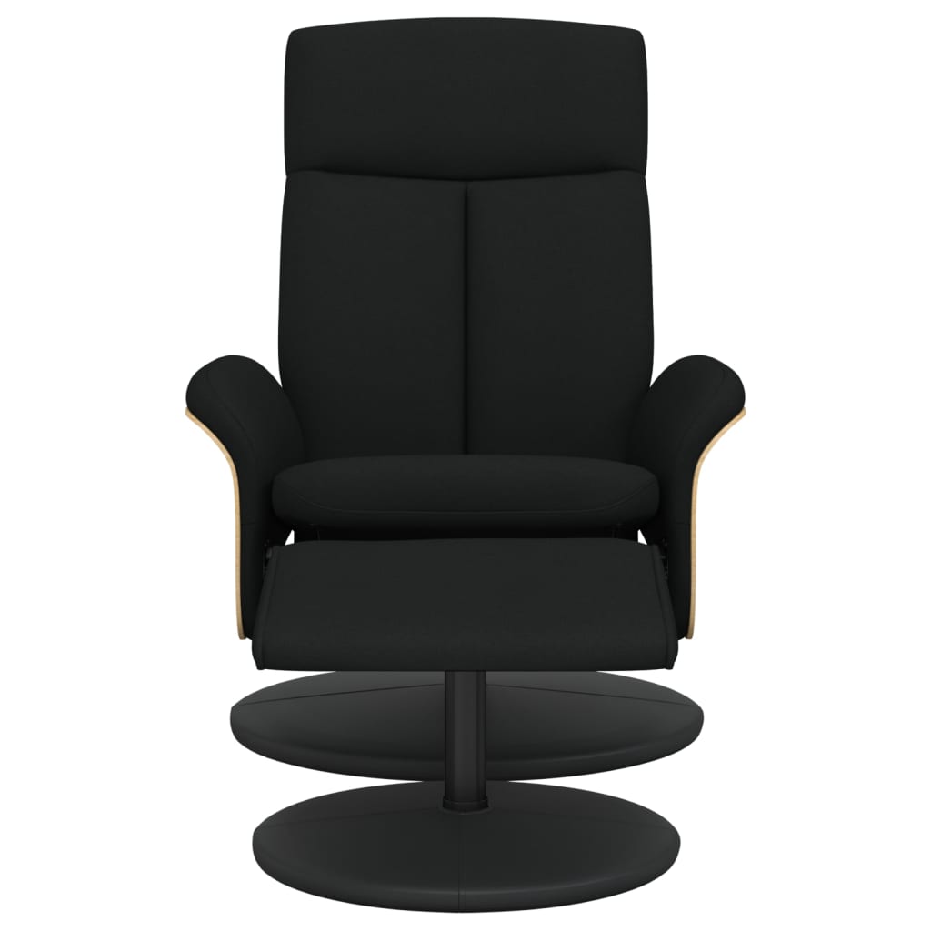 vidaXL Fauteuil inclinable avec repose-pied noir tissu