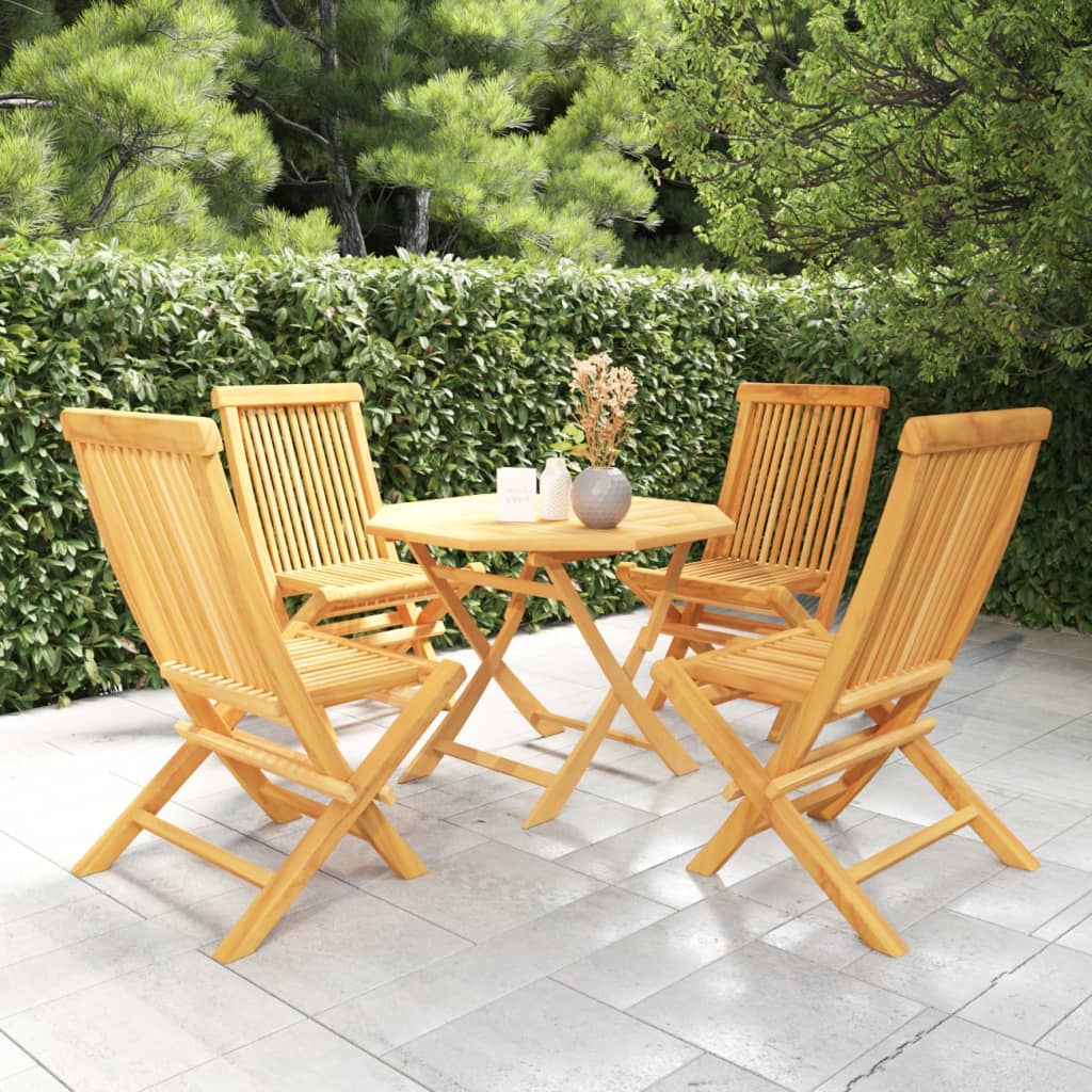 vidaXL Ensemble à manger de jardin 5 pcs Bois de teck massif