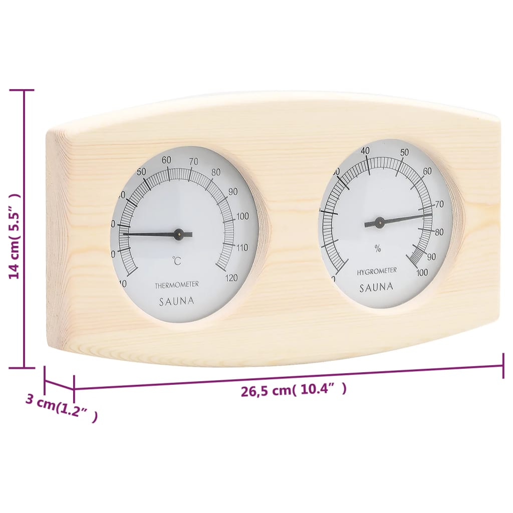 vidaXL Ensemble 2 en 1 hydrothermographe et minuterie à sable de sauna