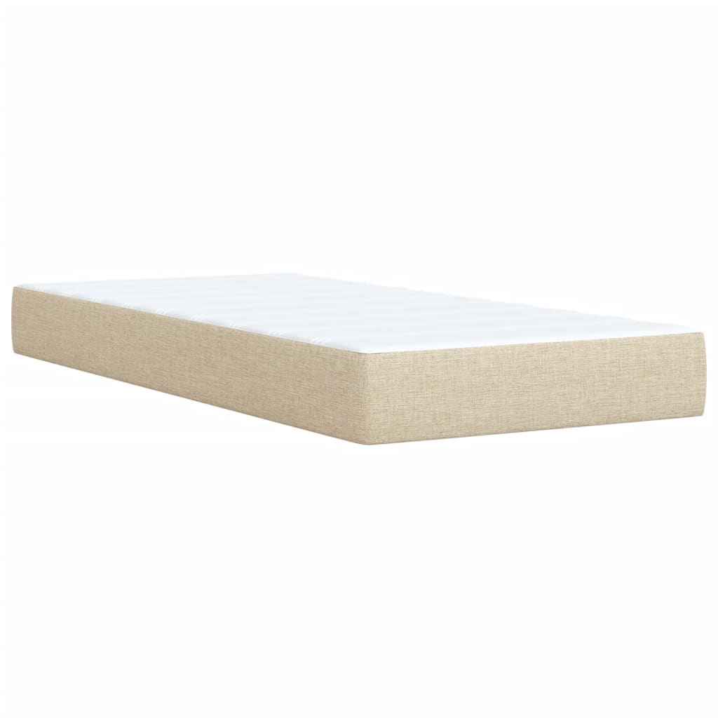 vidaXL Sommier à lattes de lit et matelas Crème 90x190 cm Tissu