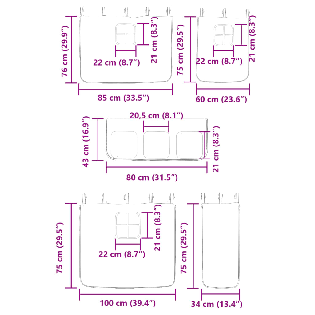 vidaXL Lit superposé sans matelas bleu 80x200 cm bois de pin massif