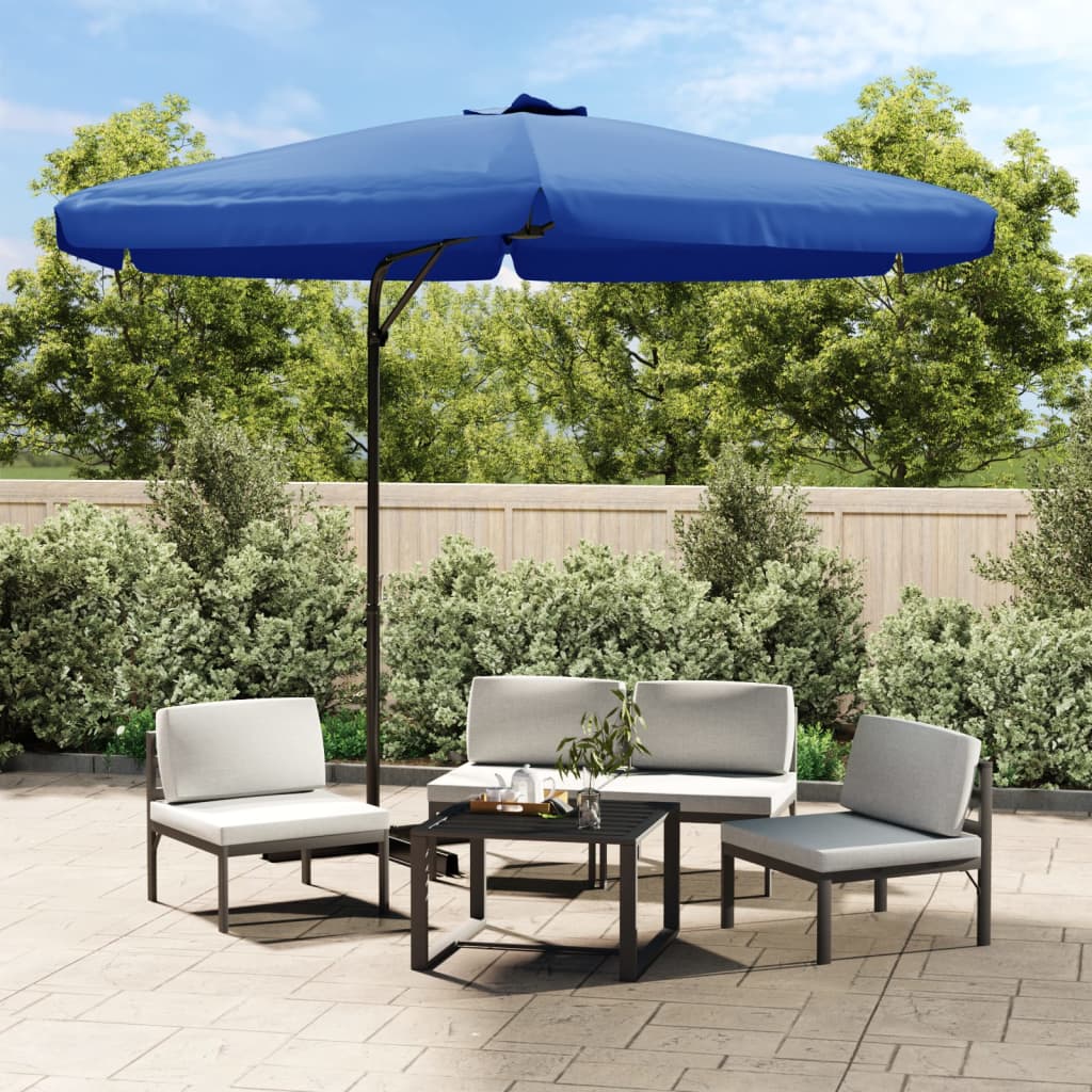 vidaXL Parasol de jardin avec mât en acier 300 cm Bleu azuré