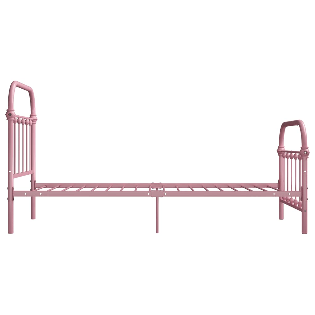 vidaXL Cadre de lit sans matelas rose métal 90x200 cm