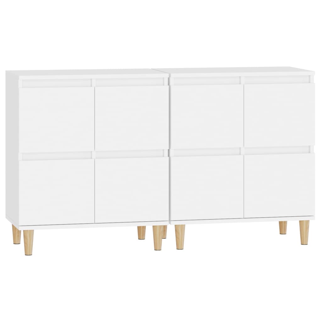 vidaXL Buffets 2 pcs blanc 60x35x70 cm bois d'ingénierie