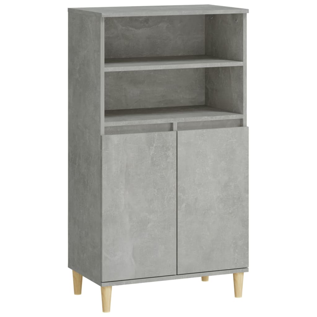 vidaXL Buffet haut Gris béton 60x36x110 cm Bois d'ingénierie