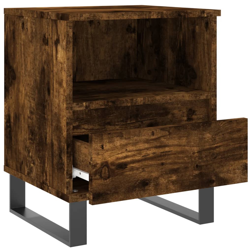 vidaXL Table de chevet chêne fumé 40x35x50 cm bois d’ingénierie