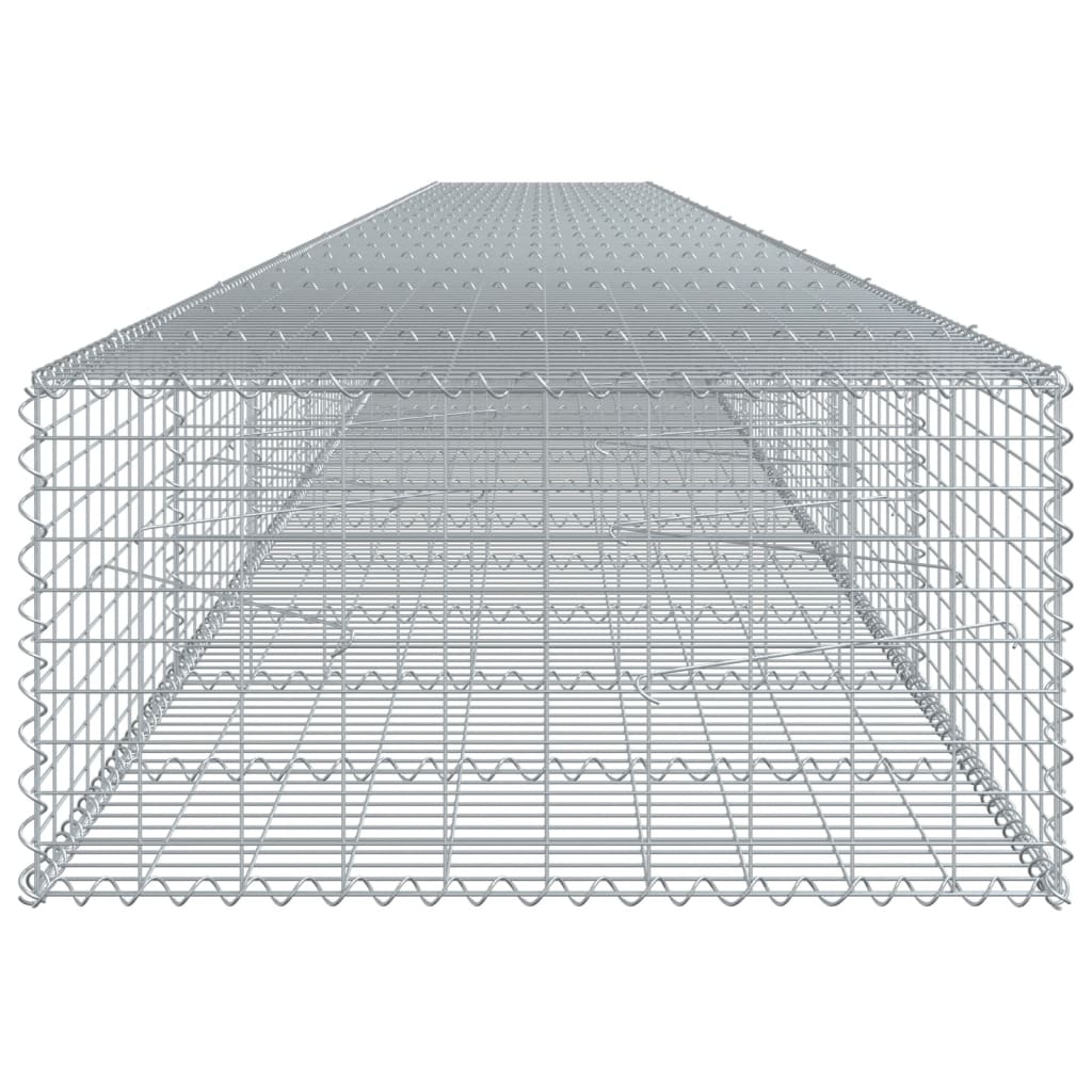 vidaXL Panier gabion avec couvercle 1000x100x50 cm fer galvanisé