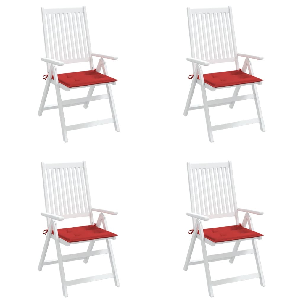vidaXL Coussins de chaise de jardin 4 pcs rouge 40x40x3cm tissu oxford