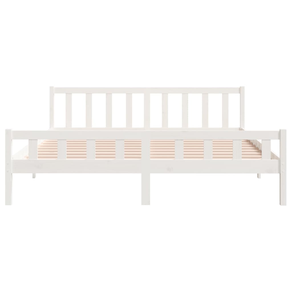 vidaXL Cadre de lit blanc bois massif 160x200 cm